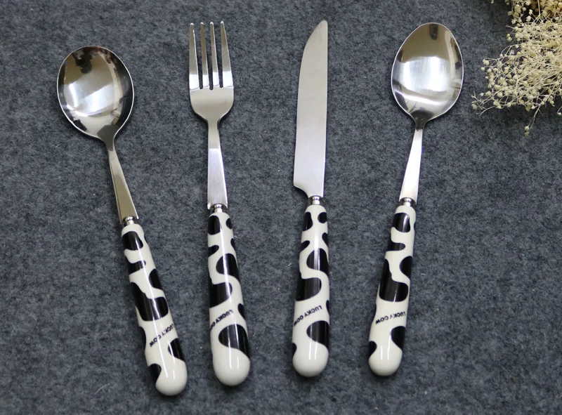 

4Pcs/Set Cutlery Set Stainless Steel Kids Fork Tableware Cartoon Cutlery Set Children Portable Camping Dinnerware