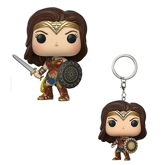 

2019 FUNKO POP Pocket POP Key Chain Official Wonder Woman Action Figure Collection Christmas Toy Model y Key Chain