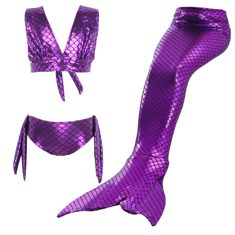 

3pcs/set 3-12Y Girl Mermaid Tail Costume Baby girl kids Mermaid Tail fancy green Dress Swimwear Bikini Set Bathing Suit Costume