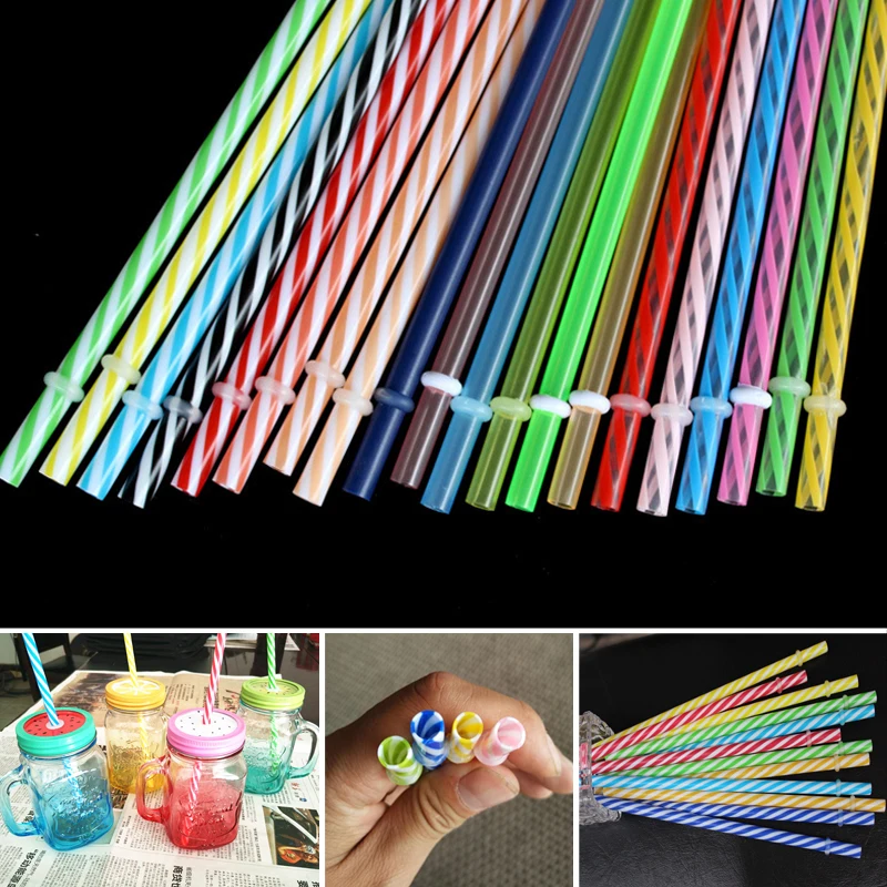 

5PCS Plastic Drinking Straw Colorful Thread Double Layer Special Straw Party Wedding Decorating for Bar KTV Drinkware