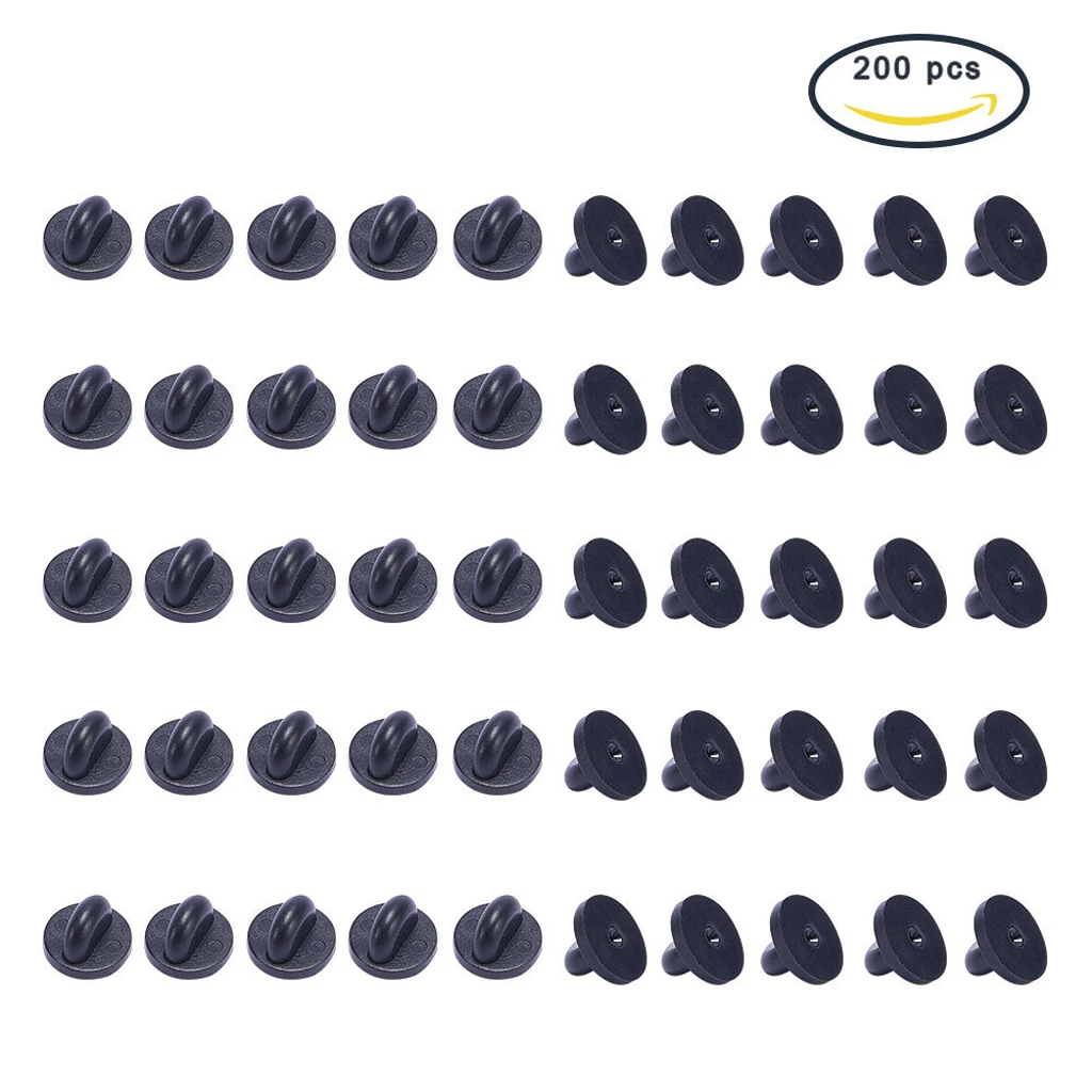 

200Pcs PVC Rubber Pin Backs Comfort Fit Tie Tack Lapel Pin Backing Holder Clasps
