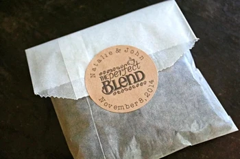 

customize logo The Perfect Blend wedding bridal shower conffee tea favor labels envelope seals birthday baby shower favors bags