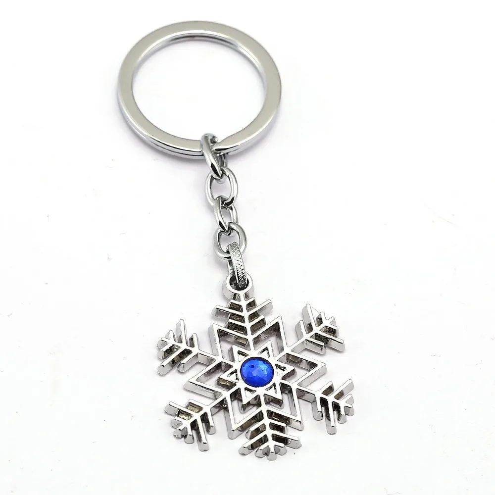 12pcs/lot Snowflake Keychain 2018 New Key Ring Holder Girl Gift