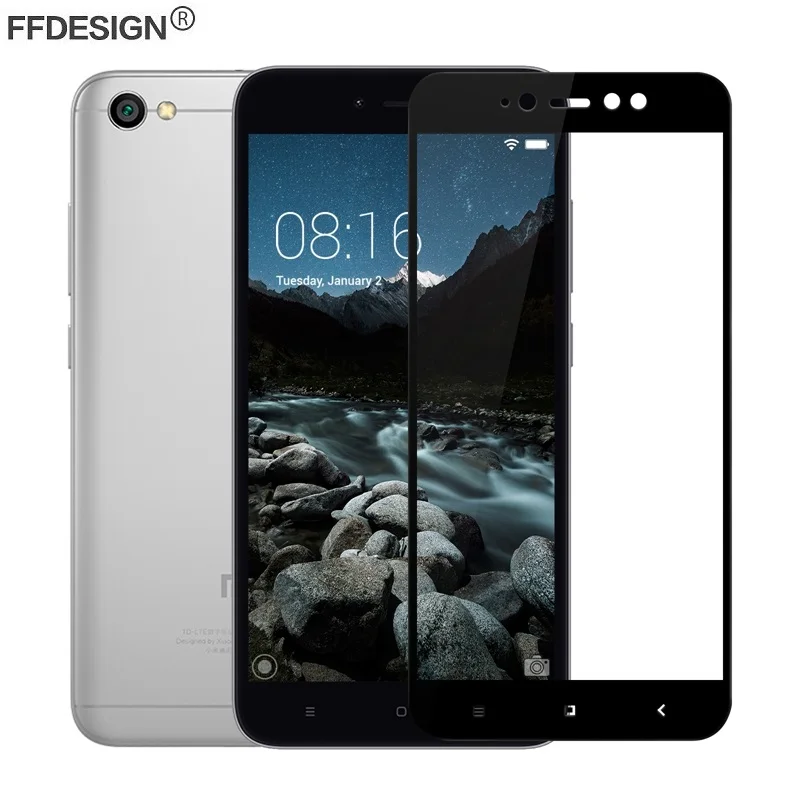 Protective Glass on for Xiaomi Redmi Note 5A Prime Screen Protector Full Cover Tempered Film Foil | Мобильные телефоны и