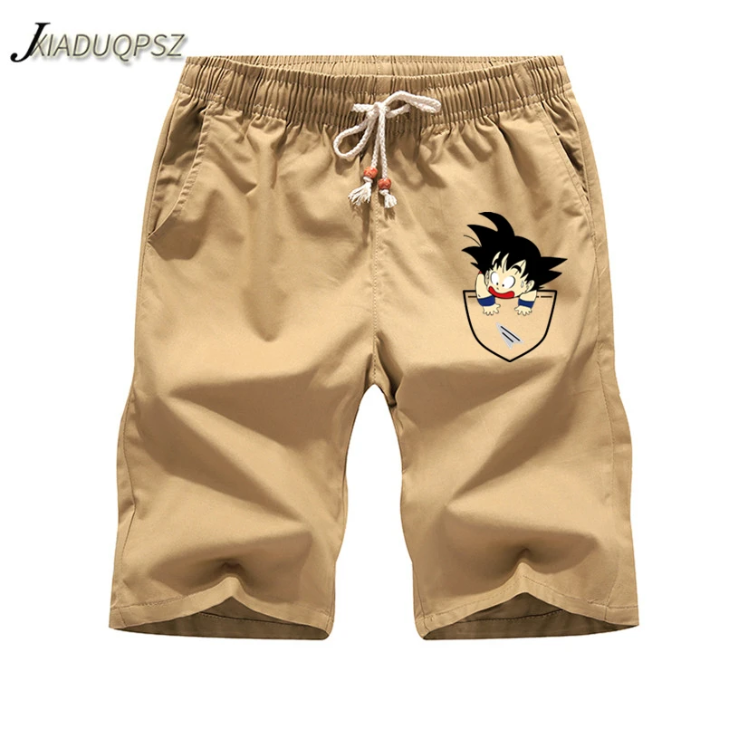 Новинка, мужские повседневные шорты с принтом Dragon ball, летние шорты с принтом, мужские пляжные шорты, мужские летние модные Бермуды, шорты