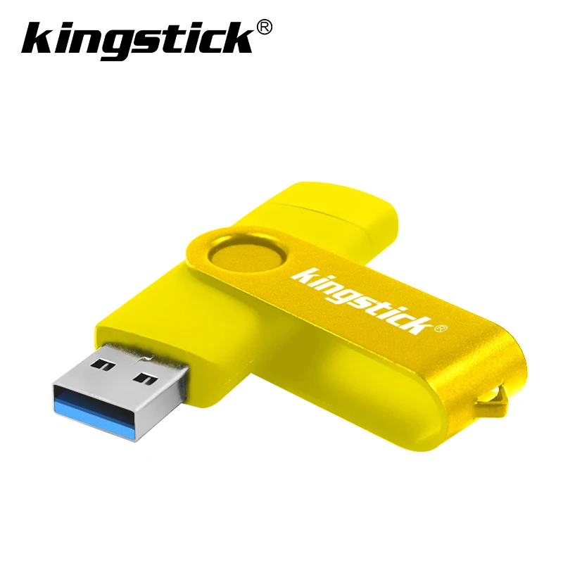 USB 3,0 карта памяти OTG металлический usb флеш-накопитель 16 ГБ 32 ГБ 64 ГБ флеш-накопитель usb Реальная емкость cle usb для телефона Android - Цвет: yellow