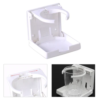 

beler White Adjustable Folding Beverage Cup Drink Holder High Quality Plastic for Marine Boat Caravan Yacht
