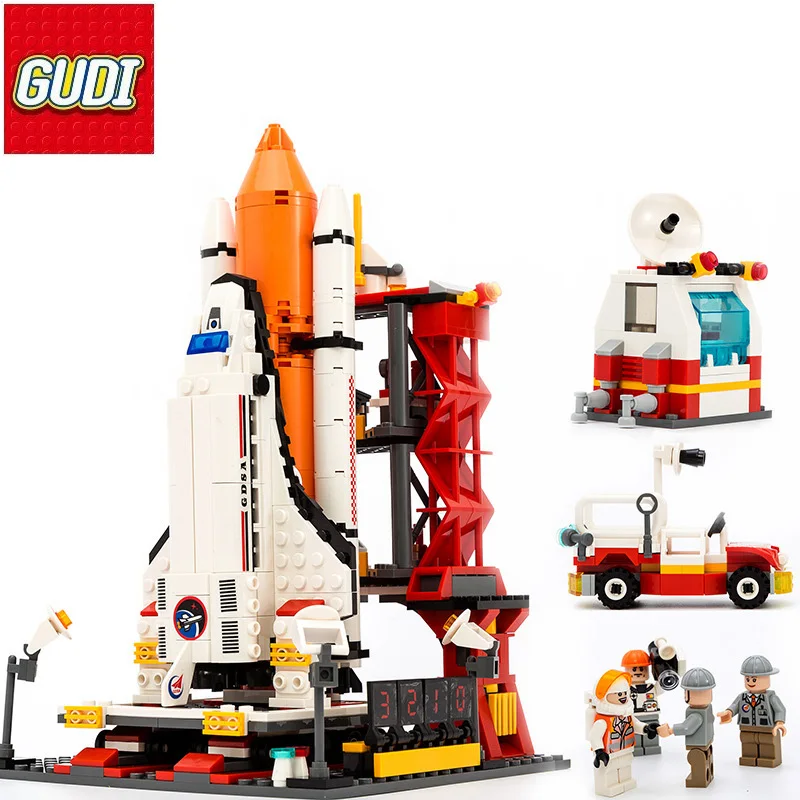 

GUDI Aerospace Building Blocks 679pcs Space rocket Launch center Building Blocks Educational Toys For Children Enlighten Lepin
