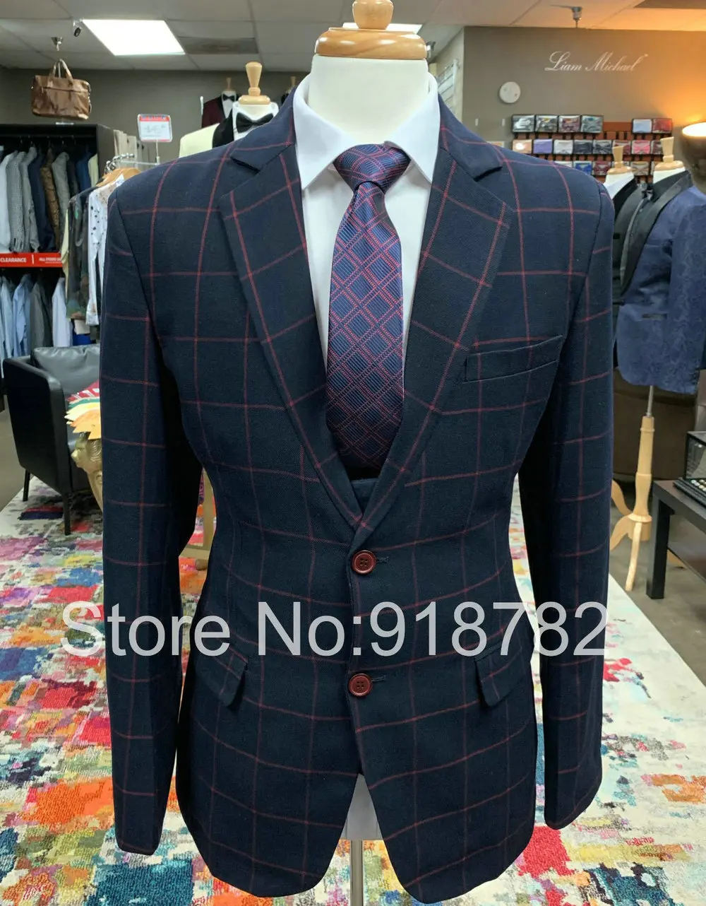 

Costume Homme 2019 Designers Formal Tuxedo 3 Piece Suits Men Grid Suits Terno Masculino Slim Fit Groom Suit Wedding Dress Men