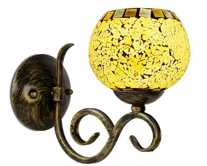 

Tiffany European pastoral Mediterranean Tiffany wall lamp bedroom bathroom mirror iron  headlight staircase bedside lamp