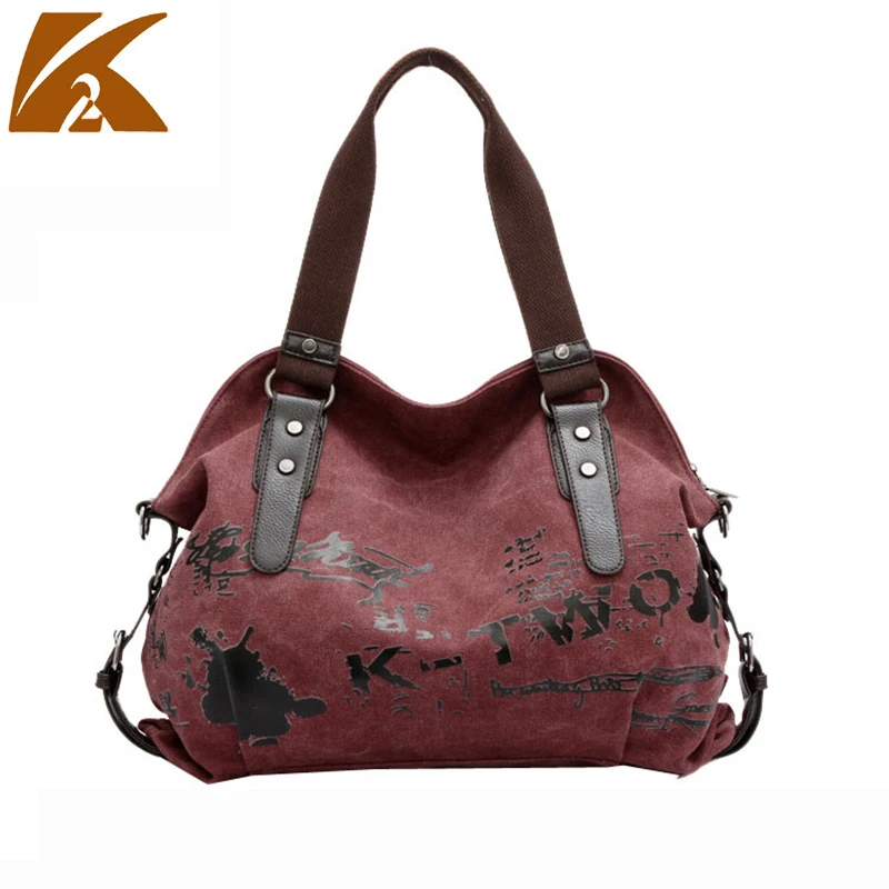 KVKY Vintage Graffiti Women&#39;s Bag Canvas Handbag Female Shoulder Bag Ladies Tote Fashion Large ...
