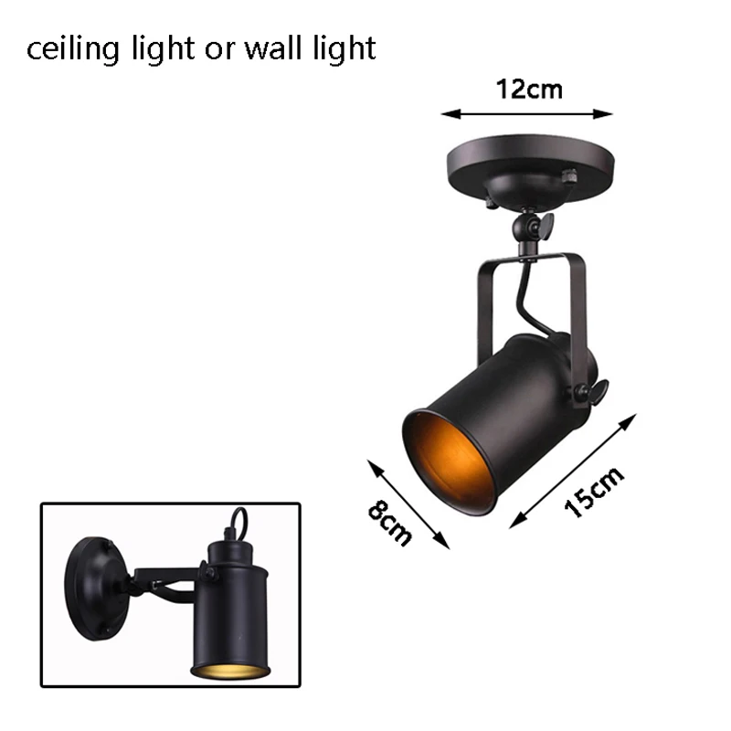 Винтажный Регулируемый промышленный металлический E27 трек-светильник Ретро Кантри стиль бра настенный светильник для лофт кафе домашний коридор