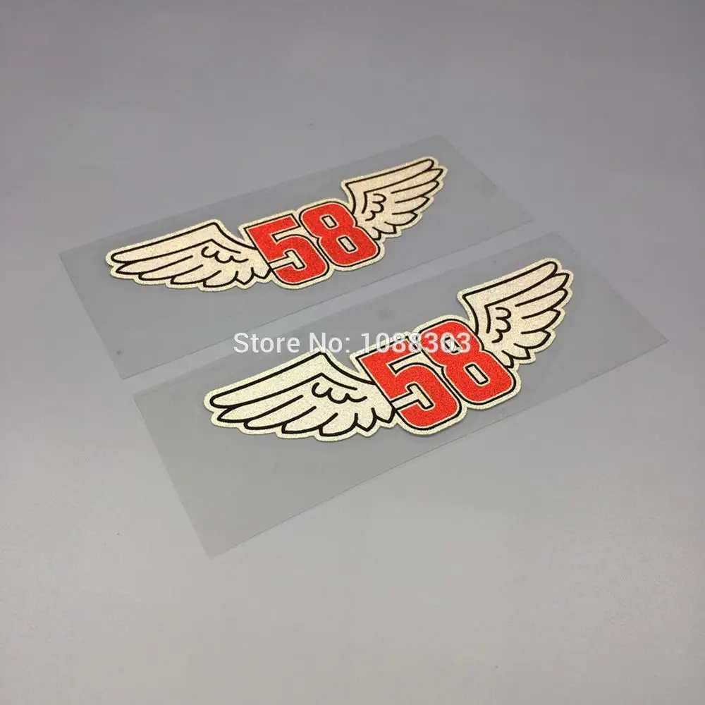 Автомобильный Стайлинг 2 шт./лот Wings Super Sic Marco Simoncelli 58 наклейки для автомобиля