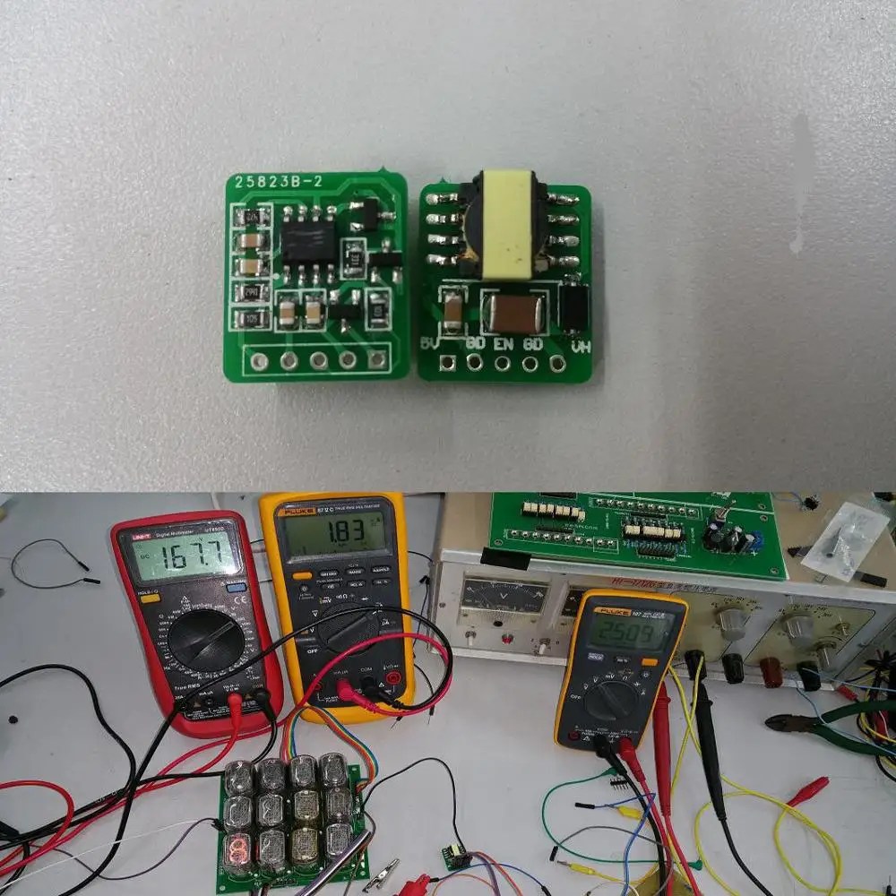 

DC 2,5 V-12 V постоянного тока до 170V DC высокого Напряжение Мощность трансформаторный модуль для газоразрядный индикатор светящаяся лампа для часов Magic Eye 5v 3,7 v 3,2 v DC НОВЫЙ