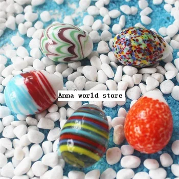 

Free shipping 5pcs/lot Color Easter egg glass ball egg-shaped egg glass marbles aquarium decoration