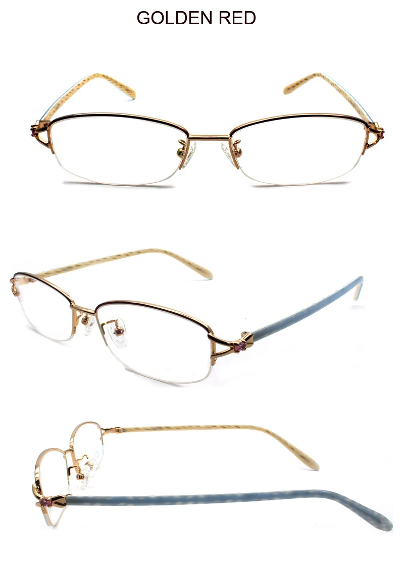 Reven Jate 3066 Половина очки без оправы Оптический Рецепт полуобода очки оправа для женщин очки женские