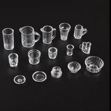 15 шт./компл. мини пластиковые миниатюры для кукольного домика посуда для напитков винные бутылки бокалы пивные тарелки аксессуары чашка для кукольного домика набор