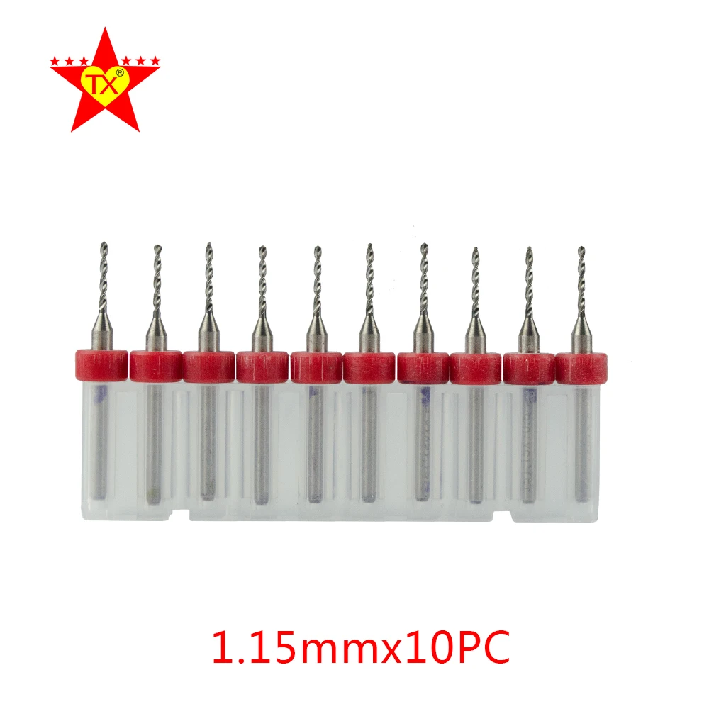 TX 10pcs Mini Tungsten Carbide PCB drill Bit For Metal 1.15mm