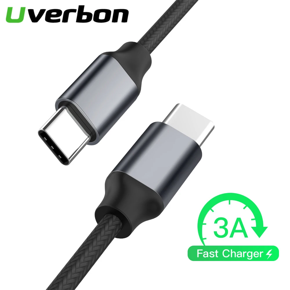 

Fast Type-C Charging Data Cable 3A USB Type C CableMale to Male USB-C Cable for MacBook ChromeBook Nexus Phone Accessaries