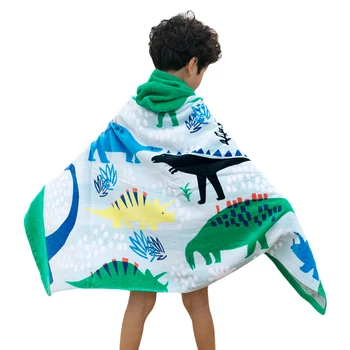 

Catoon Kids Hooded Beach Towel Blanket Cotton Super Absorbent bath towel Bath Swim Pool Towel toalha Cape Cloak Children's towel