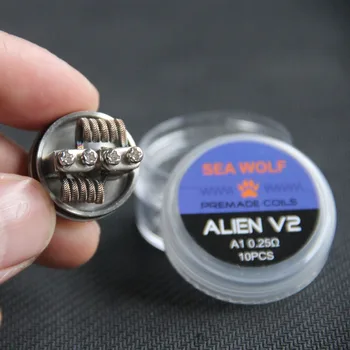 

SEA WOLF 10pcs Alien V2 Prebuilt Coil A1 For RDA RTA Atomizer DIY Coil