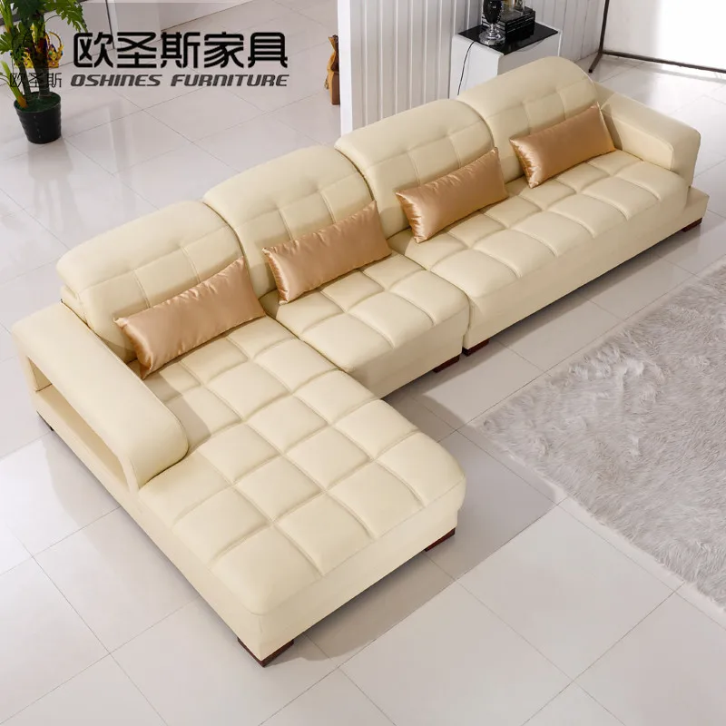 

2019 Softline Leather Sofa Italian Nubuck Leather Sofa Furniture Leather Modern Simple Design Sectional Leather Sofa 1305Q
