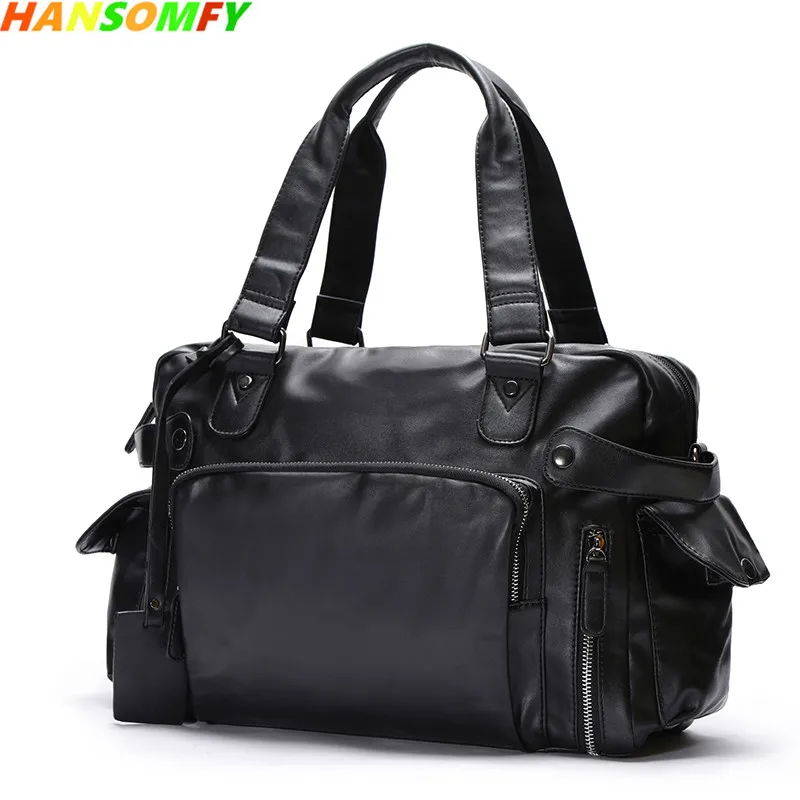 

Casual 15" Men Shoulder Bag leather Handbag Men's Crossbody Messenger Business Travel Bags