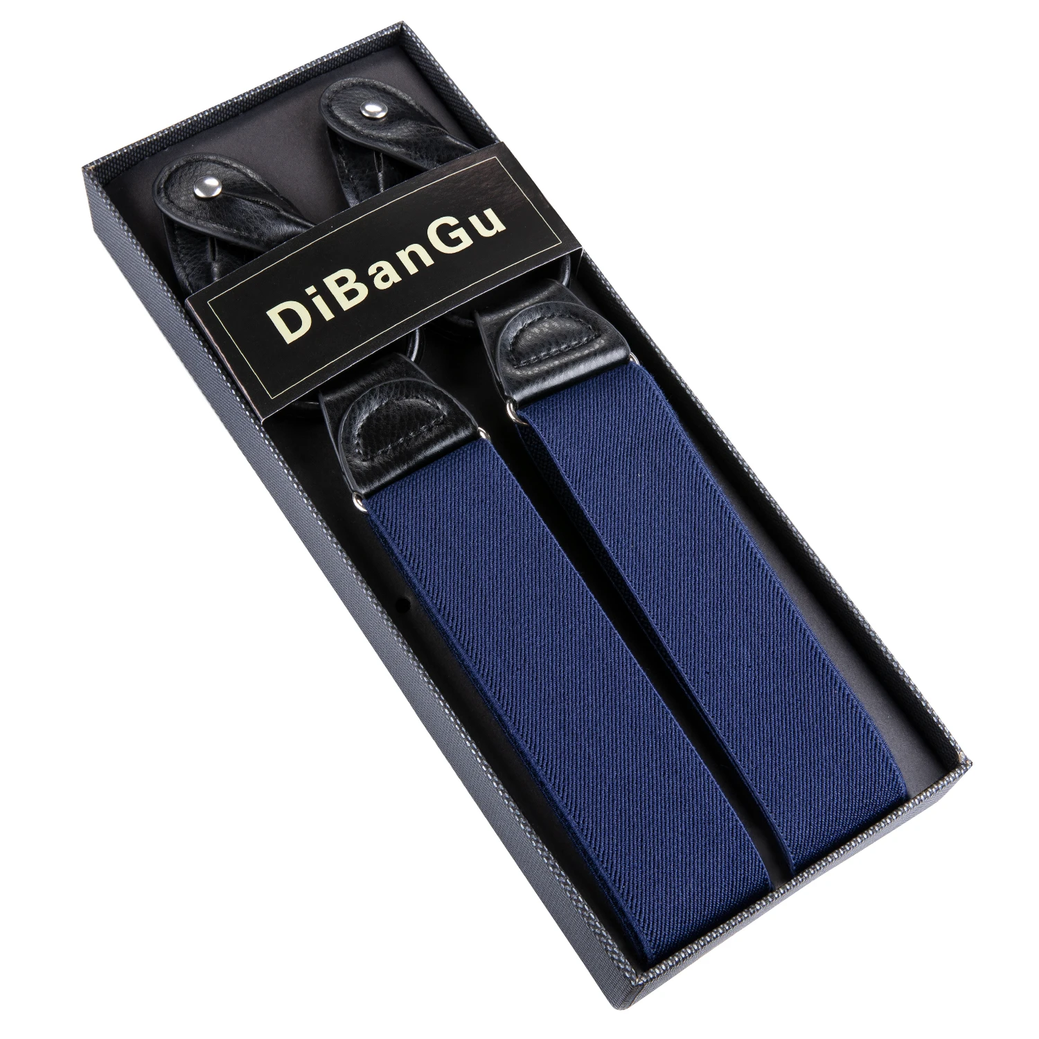 DiBanGu дизайнер 3,5 см синий подтяжки для женщин в для мужчин кожаные подтяжки Регулируемый 6 зажимы подтяжки коммерческий Вестерн
