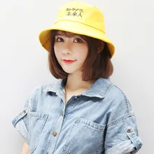 Новая осенне-зимняя шапка в Корейском стиле для мужчин и женщин, рыбацкая шляпа с вышивкой, Модная креативная шляпа с козырьком, шляпа-ведерко кепки