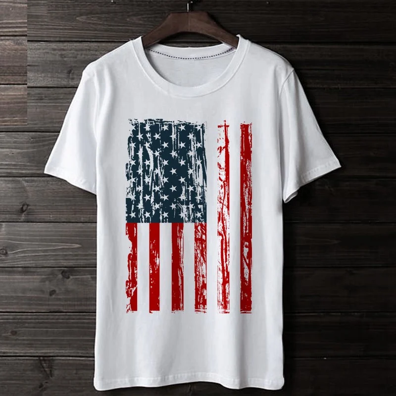 Waidx Flag of the United States T shirt Men shirts 3D Print Cotton Top ...