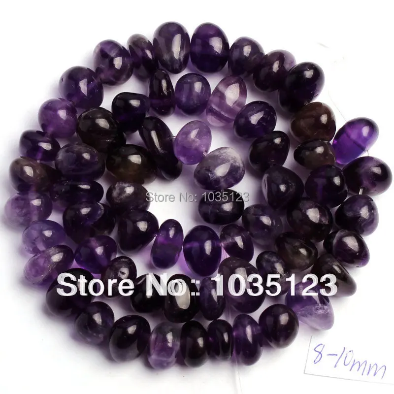 

8-10mm Natural Amethysts Freeform Shape Loose Beads Strand 15" DIY Creative Jewellery Making W412