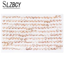 100 пар/компл. Украшенные стразами в форме сердца серьги-гвоздики наборы для ухода за кожей смешанные Стиль корона с украшением в виде цветов в виде капель с кристаллами в форме Для женщин ювелирные подарки