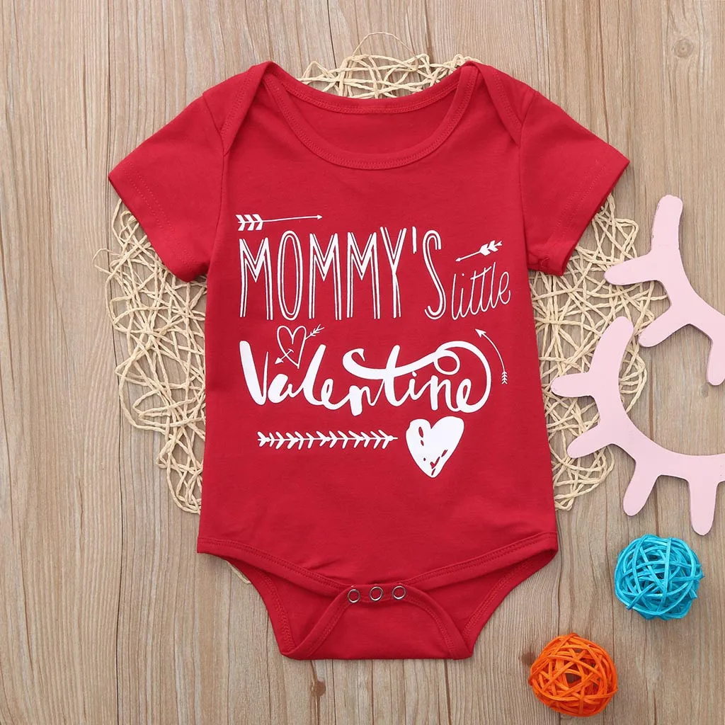 

Baby Rompers Summer Style Powered Baby Boy Girl Clothing Valentine's Day Clothes Letter Print Infantis Costume Bebe De Roupa @30