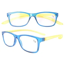 FR006 длинные руки вокруг шеи Качество синий+ желтый читателей очки для чтения