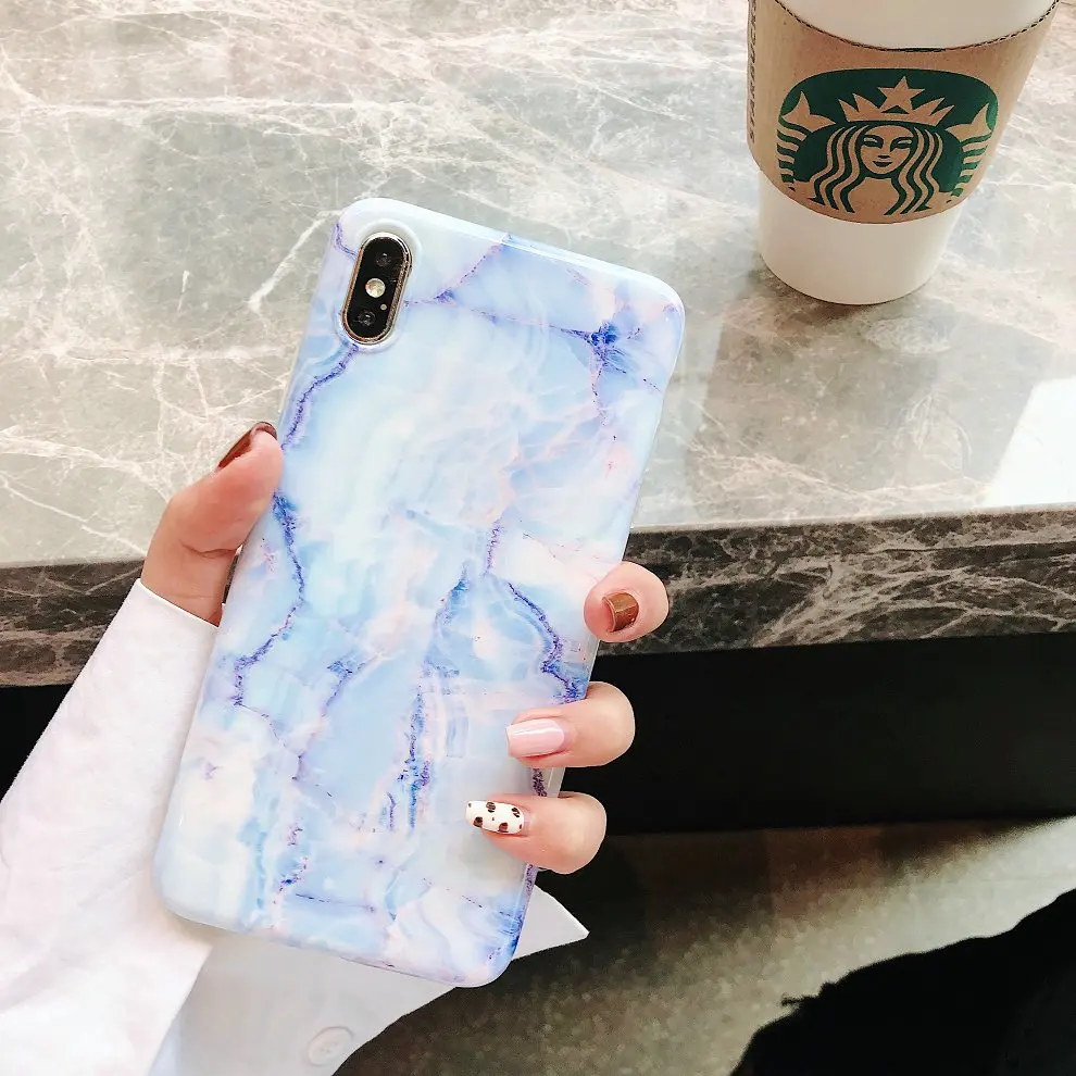 Мраморный чехол для Coque iphone 11 Pro Max 7 XS MAX чехол из мягкого ТПУ задняя крышка для iphone 6 6S 7 8 Plus iphone X XR чехол - Цвет: 18