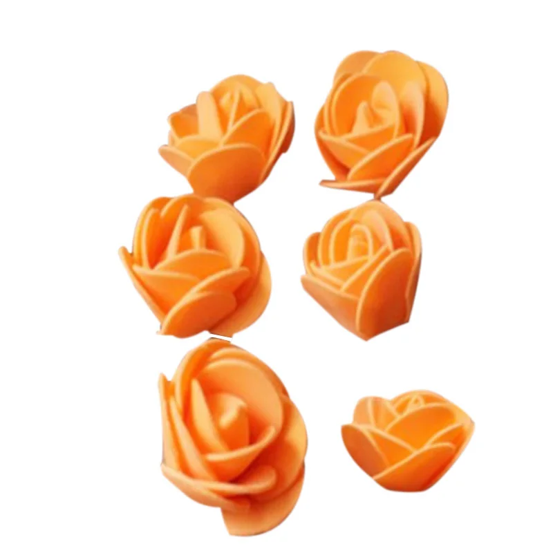 500 шт./лот эти цветы используются для украшения Флорес Искусственный Декоративный головка розы Роза медведь свадебный дом искусственный цветок - Цвет: Orange