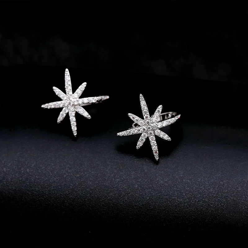 Серьги клипсы женские маленькие с фианитом на хрящевую ткань|clip earrings|ear cuff earringsear |