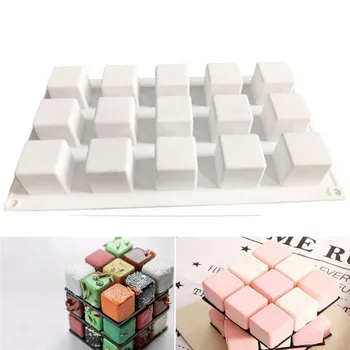 

DIY Cake Tool Magic Square Silicone Cake Mold Rubiks Cube Chocolate Mousse Cake Silicone Cake Mould Dessert Baking Tools