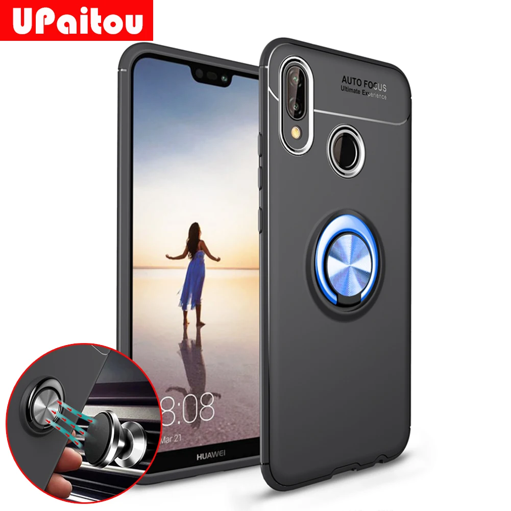 UPaitou Car Holder Case for Huawei Nova 4 4i 4e 3 3i 3e Cover Ring Magnetic Suction Bracket |