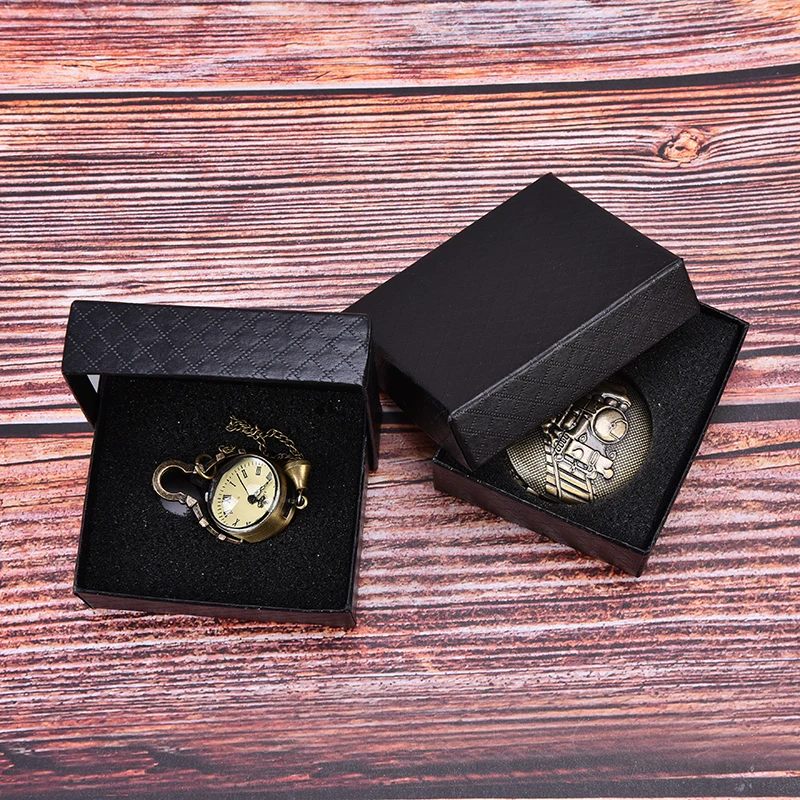 

1Pc Black Cardboard Cases Watch Paper Box Simple Pocket Watch Box Case Gifts