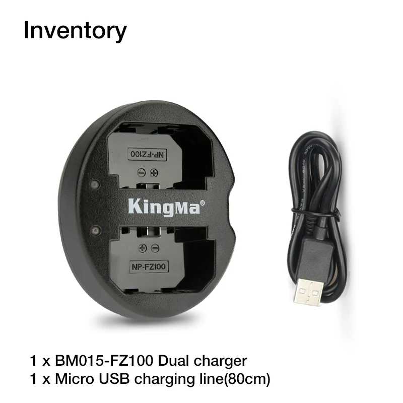 KingMa NP FZ100 Dual USB зарядное устройство для sony NP-FZ100, BC-QZ1 Alpha 9, A9, Alpha 9R, A9R Alpha 9S ILCE-9 A7m3 a7r3 7RM3