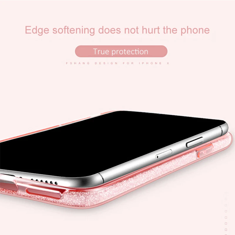  For Iphone 7 Case Iphone 6 6s 8 Plus Cases Glitter View Back Soft TPU Transparent Cover For Iphone X XR XS Mas Case 2019