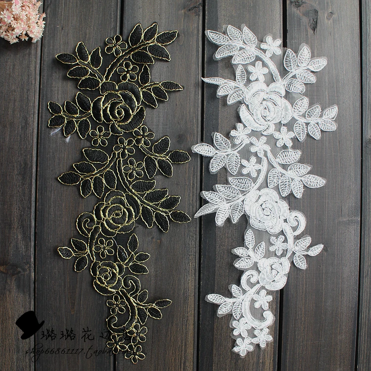 

Rice white new lace flower dress wedding veil headwear DIY accessories peony lace flower