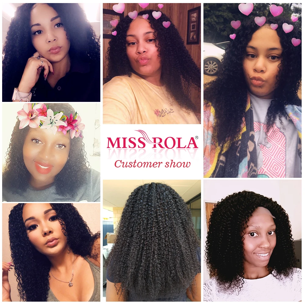 Miss Rola Hair Brazilian Hair Weave 100% Human Hair Kinky Curly 3 Bundles With Closure Non Remy Hair Extensions Natural Color