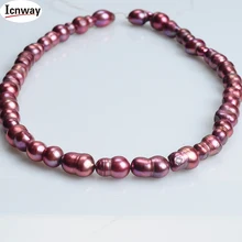 Натуральный AA барокко серый пресноводный жемчуг 9-10 мм 15 дюймов DIY ожерелье браслет серьги