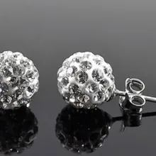 Можно смешивать цвета! DHL бесплатно 10 мм Новые Хрустальные серьги-гвоздики микро мозаичный диско-шар глиняные хрустальные серьги-гвоздики горячие серьги