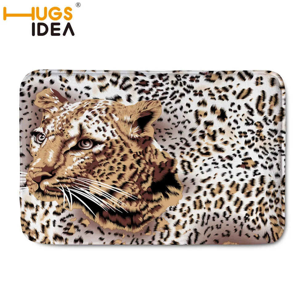 

HUGSIDEA 3D Tiger Lion Pattern Flannels Mats Carpet Door Mat Kitchen Mat Anti Slip Floor Mat Bathroom Living Room Rugs Pads