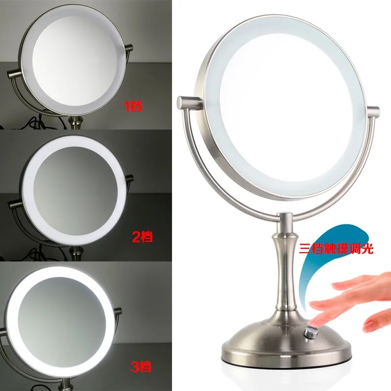Espelho de Maquilhagem Espelho do Banho Toque Dimmer Maquiagem Espelho Iluminado 3x Europeu-estilo Double-sided Led 21 Espelhos para maquiagem