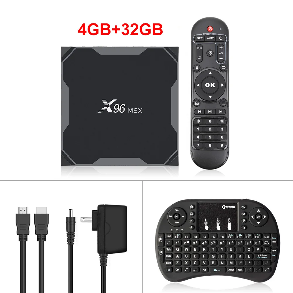 X96Max Android 9,0 Smart tv Box Amlogic S905X3 4 Гб 64 Гб 2,4G 5 ГГц двойной Wifi BT4.1 1000M H.265 8K 24 кадров в секунду телеприставка X96 Max plus - Цвет: 4G32G normal i8