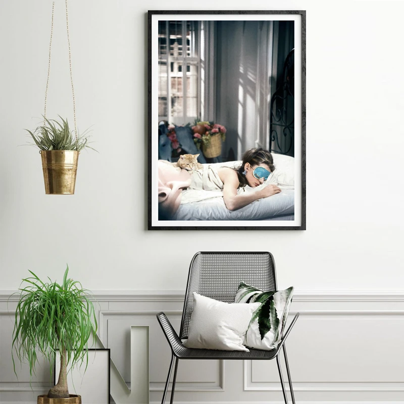 Beauty in bed canvas print